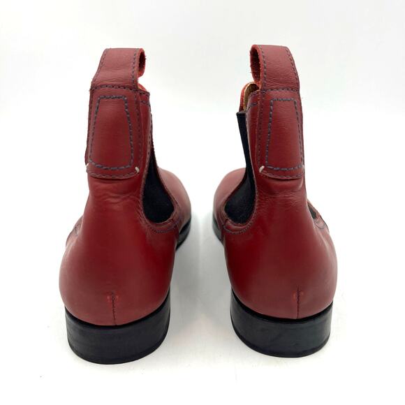 Adelante Show Co. Red Merida Chelsea Boots Leather Ankle Booties - Picture 6 of 7